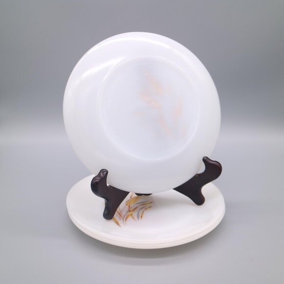 Anchor Hocking Fire King Golden Wheat Milk Glass 7" Salad Plates (Set of 3) - Picture 2 of 3